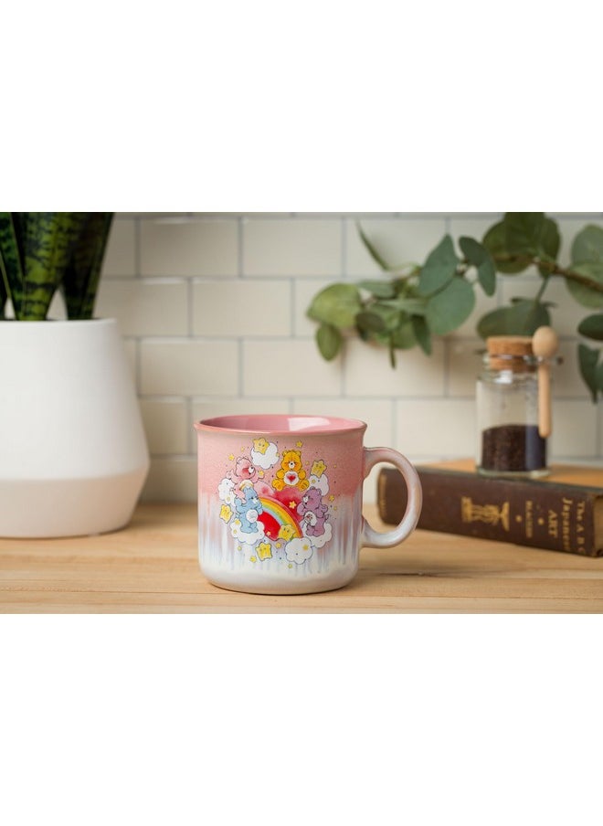 Silver Buffalo Care Bears Rainbow with Stars Reactive Glaze Ceramic Camper Mug Featuring Tenderheart, Cheer, Grumpy, and Share Bear, 20 Ounces