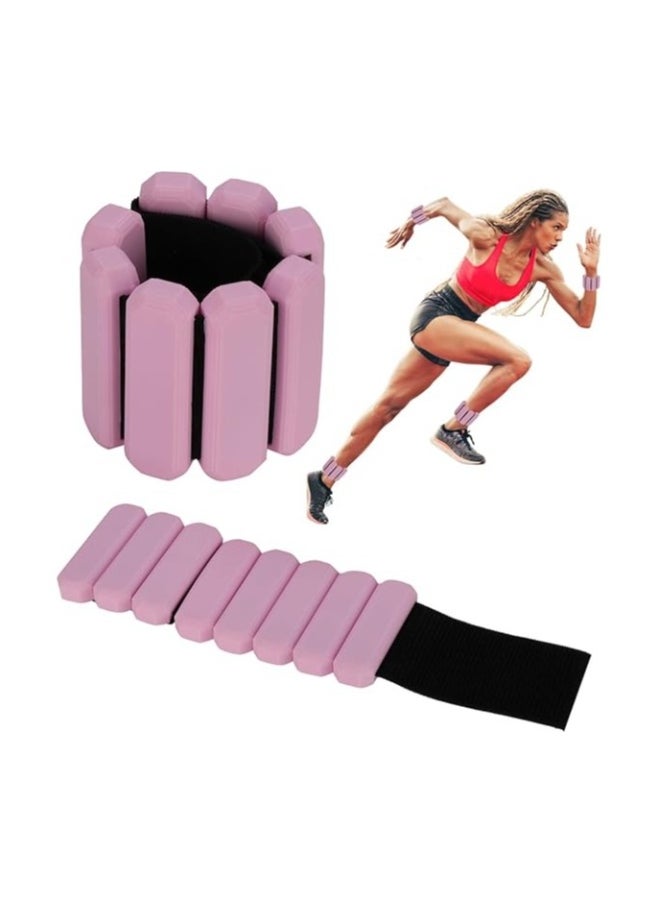 Adjustable Wearable Wrist  Ankle Weight, 2pcs (1lb Each) Weight-Bearing Wristband Bangles Bracelet for Women Men Kids Home Gym Office Fitness such as Yoga, Pilates, Running, Hiking, boxing, Aer
