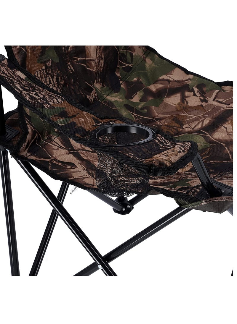 Foldable Camping Chair Heavy Duty/Picnic chair/Out Door Chair  Hand Support with Cup Holder with Carry Bag(Army Desighn)