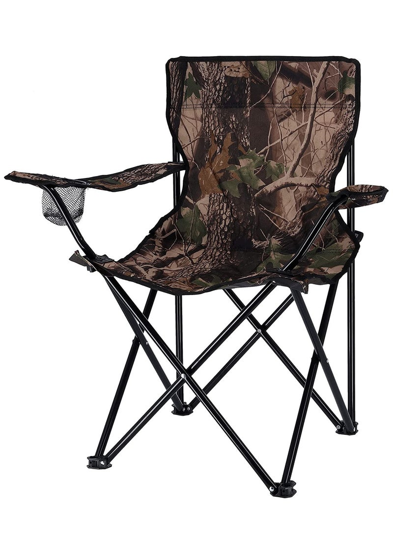 Foldable Camping Chair Heavy Duty/Picnic chair/Out Door Chair  Hand Support with Cup Holder with Carry Bag(Army Desighn)