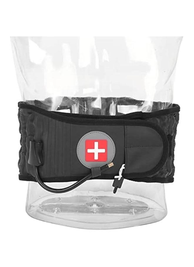 Inflatable Back Brace for Lower Back Pain Relief - Lumbar Support Belt with Hand Pump Back Pain Relief Lumbar Support Back Traction Device with Hand Pump (Black)