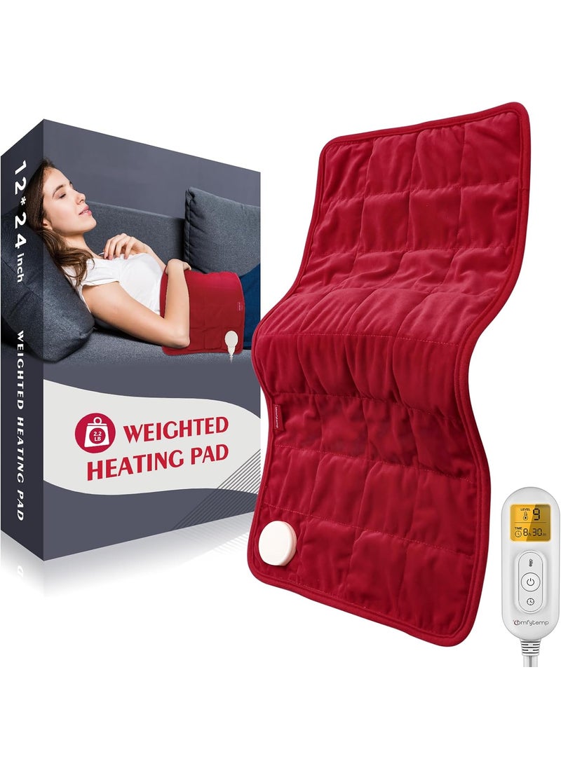 Comfytemp Weighted Heating Pad for Period Cramps & Back Pain Relief, FSA/HSA Eligible 2.2lb Menstrual Heating Pad, Birthday Gifts for Women/Mom/Her/Wife, 12