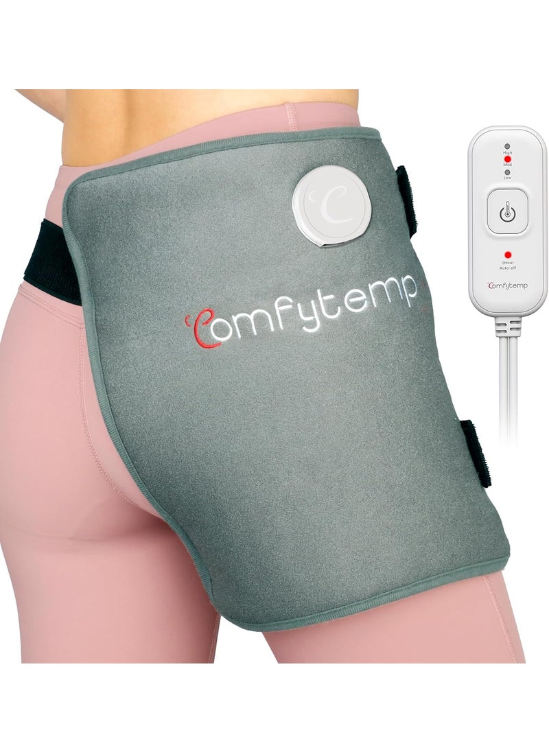 Comfytemp Hip Heating Pad for Hip/Sciatica Pain Relief - FSA HSA Eligible Hip Brace, Birthday Gifts for Mom/Women/Wife/Men, Lower Back/Thigh/Buttock Electric Heat Pad, Hot Physical Therapy(S/M)