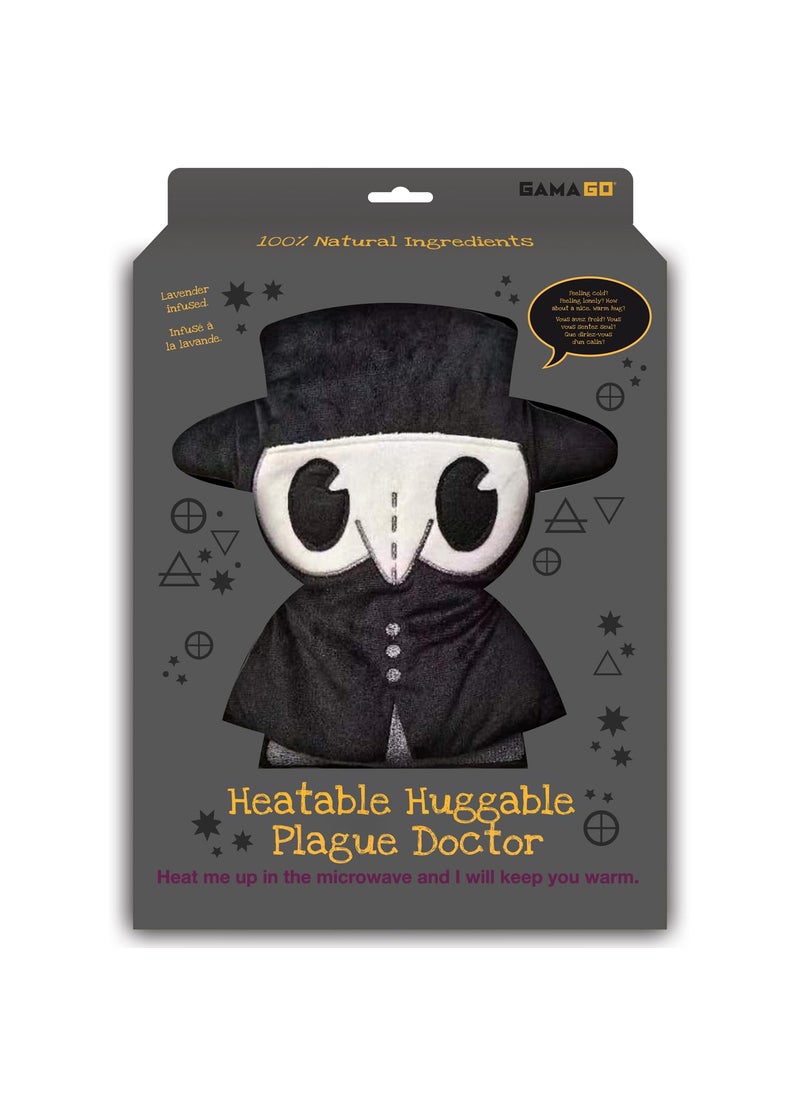 GAMAGO Plague Doctor Heating Pad & Pillow Huggable - Microwavable Heat Pad for Cramps, Aches & Anxiety Relief - Cute Heat Pack Stuffed with Eco-Friendly Wheat & Dried Lavender - 7.25