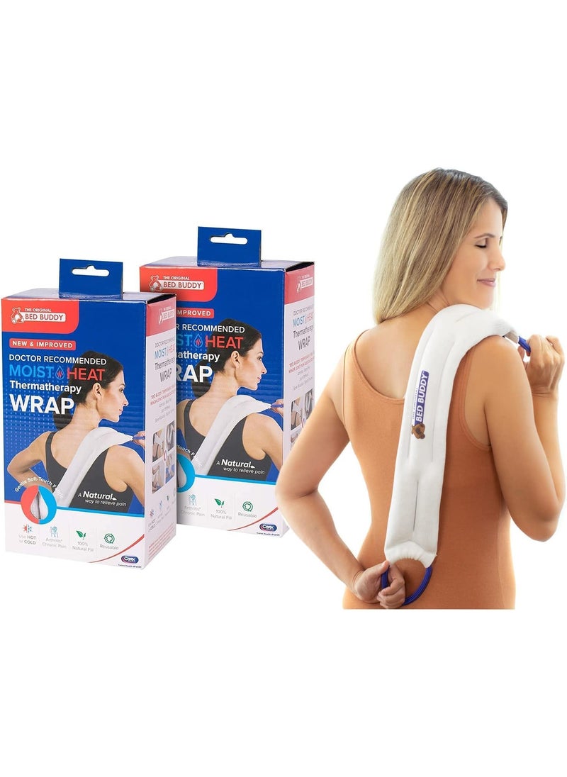 Bed Buddy 2-Pack Microwave Heating Pad for Sore Muscles - Heat Pad for Aches and Pain, Microwavable Heating Pads, Rice Bags for Heat Therapy Microwavable White