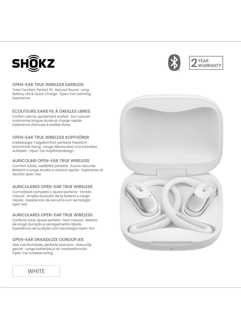 OpenFit Air - Open-Ear Headphones, True Wireless Earbuds, Water Resistant, Secure Earhooks for Daily Use White