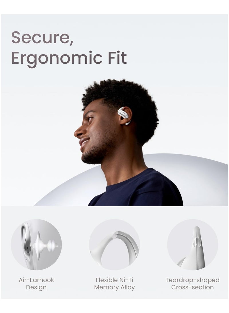 OpenFit Air - Open-Ear Headphones, True Wireless Earbuds, Water Resistant, Secure Earhooks for Daily Use White