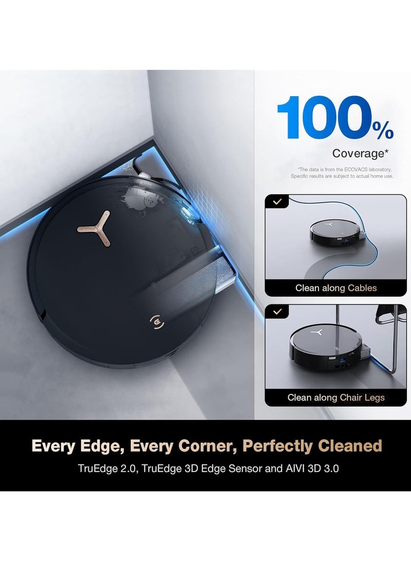 Deebot X8 Pro Omni Robot Vacuum and Mop, OZMO Roller Instant Self-Washing Mopping,18000Pa Suction Hot Water Mop Washing, Auto Cleaning Solution Adding, Hot Air-Drying, Self-Emptying 4 L 80 W DEX56 Black