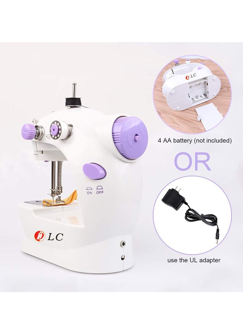 Household Sewing Machine Mini Sewing Machine Household Electric Sewing Machine With Expansion Table Sewing Machines (Color : Purple, Size : 21X19X9CM) (Purple 21X19X9CM)