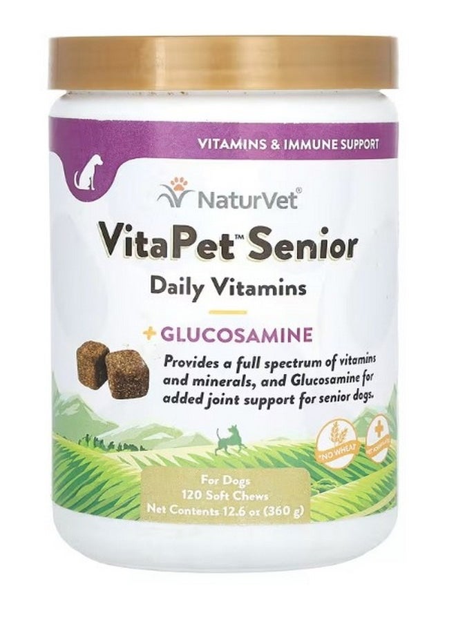 VitaPet Senior Daily Vitamins  Glucosamine For Dogs 120 Soft Chews 12.6 oz 360 g