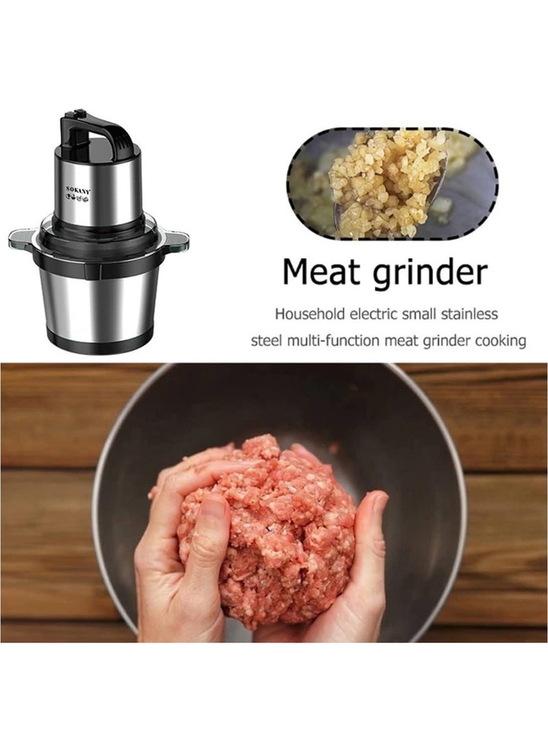 OKANY 800W Electric Food Chopper & Meat Grinder – 4L Stainless Steel Bowl, 4 Sharp Blades, High-Speed Processor for Vegetables, Fruits, Nuts, and Meats (SK-7028)