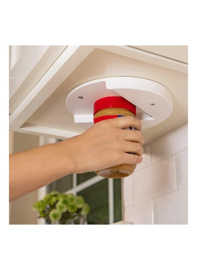 Under-Cabinet Can Opener, Cap Opening Tool, Easily Grips and Unscrews Many Container Sizes, Ideal Kitchen Gadget for Seniors with Weak Hands and Arthritis