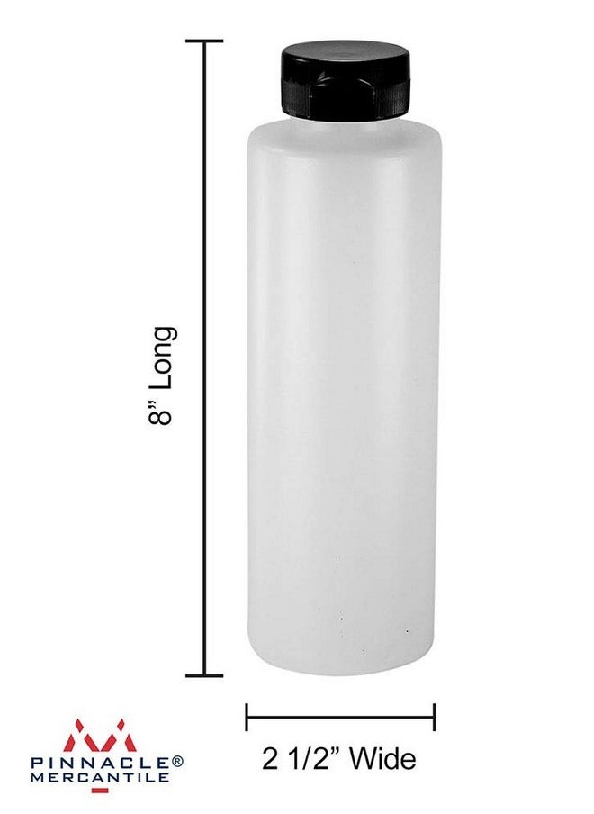 Pinnacle Mercantile Condiment Squeeze Bottles with Flip Top Hinged Black Cap 16 oz Set of 5 (Perfect for Condiments, Sauces, Dressings, BBQ, Ketchup) Made USA