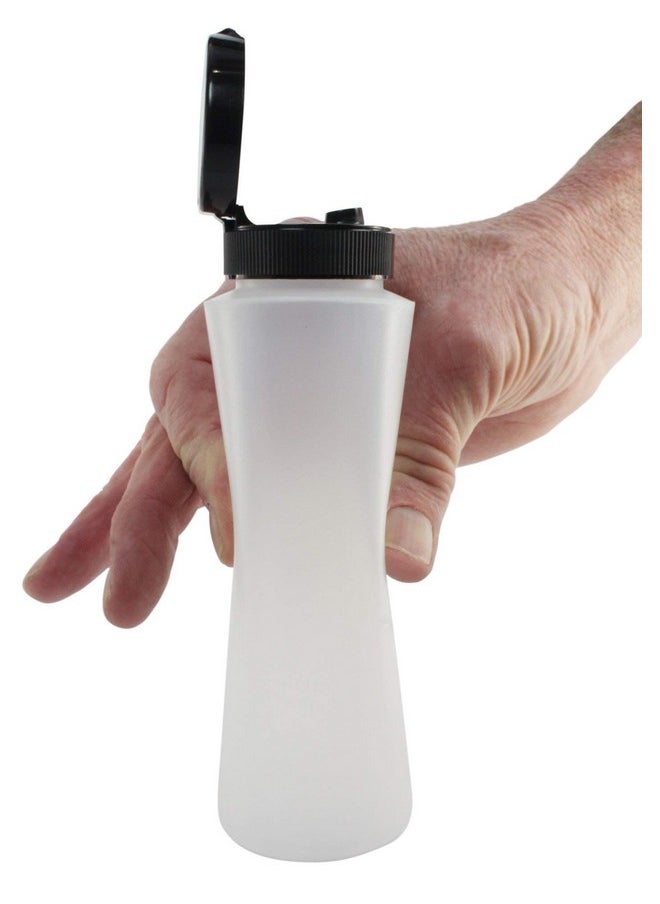 Pinnacle Mercantile Easy Squeeze Plastic Condiment Bottles with Black Flip Top Cap 8 oz Empty Set 6