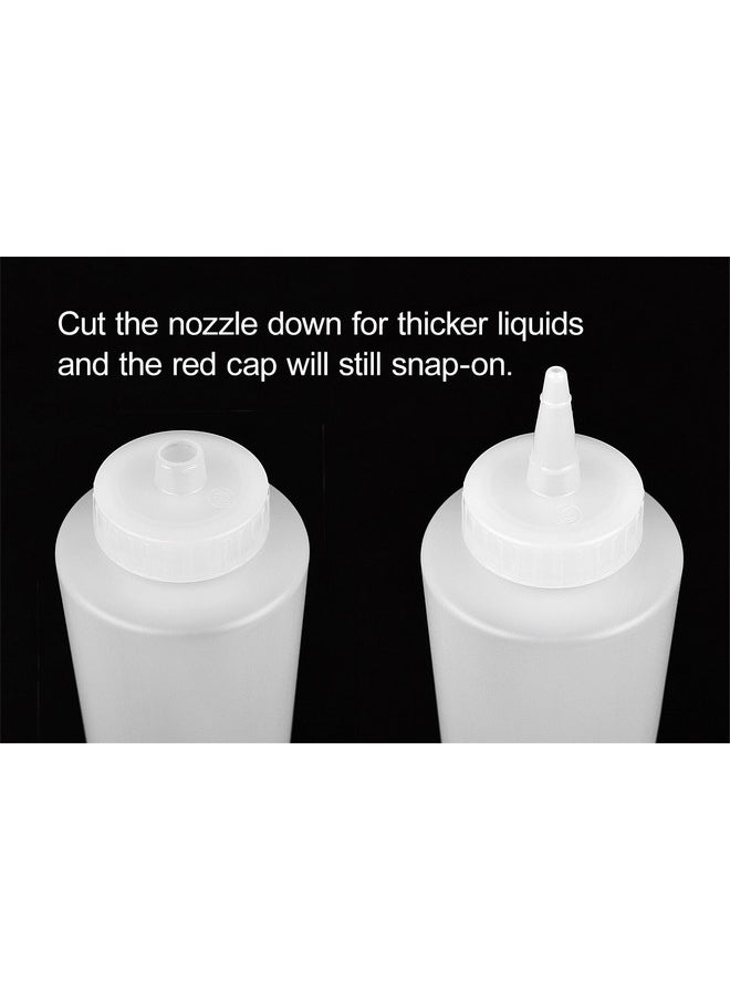 Pinnacle Mercantile 12 Pack Condiment Squeeze Bottles 8-ounce Red Cap Soft Squeeze for Icing, Ketchup, Frosting, Cookie Decorating, Sauces