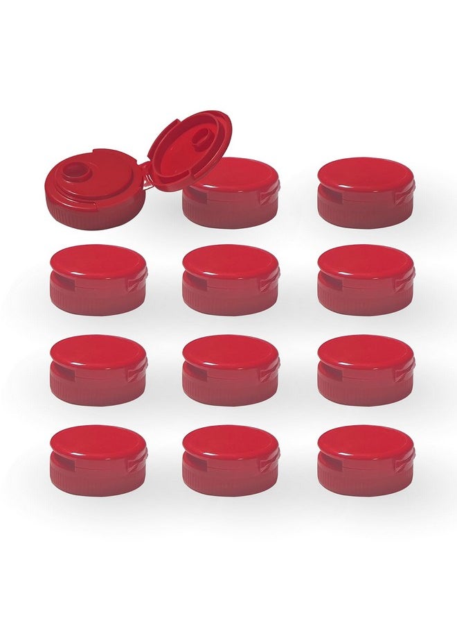 Pinnacle Mercantile Squeeze Bottle Caps - Red Replacement Condiment Caps, 38-400 Fliptop Lid, Dishwasher Safe, Made in USA, BPA Free - Ideal for Squeeze Bottle Lids