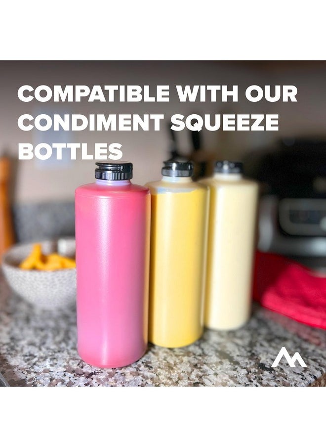 Pinnacle Mercantile Squeeze Bottle Caps - Red Replacement Condiment Caps, 38-400 Fliptop Lid, Dishwasher Safe, Made in USA, BPA Free - Ideal for Squeeze Bottle Lids