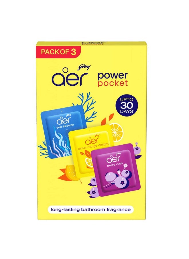 Godrej aer Pocket - Bathroom Fragrances - 3 x 10 grams (0.35 oz) Pack