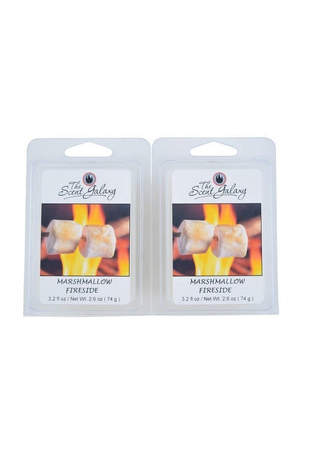 Marshmallow Fireside Wax Melts-Highly Scented Candle Wax Melts-Long Lasting Aroma - Pure Natural Fall Scents-Hand Poured 2 Pack of 6 -Perfect for Wax Warmers-Marshmallow Fireside Wax Scents
