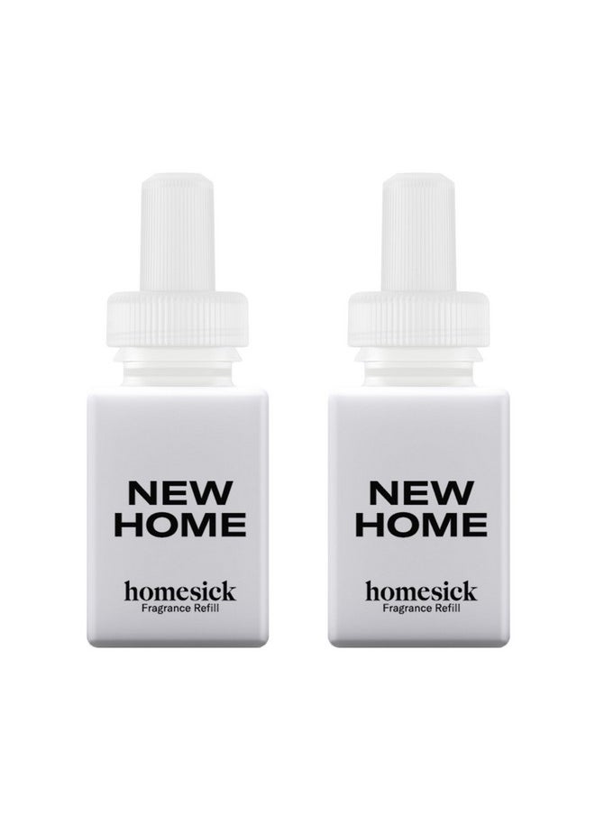 Pura & Homesick Home Scent Refill - Smart Home Air Diffuser Fragrance - Up to 120-Hours of Luxury Fragrance per Refill - Clean & Safe Diffuser Fragrance - Household Essential - 2 Pack, New Home
