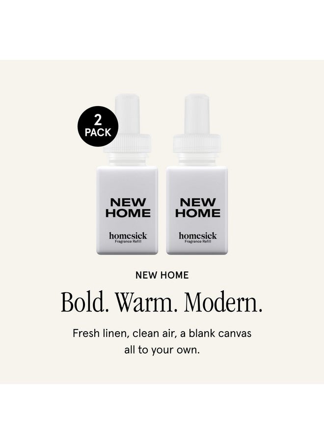 Pura & Homesick Home Scent Refill - Smart Home Air Diffuser Fragrance - Up to 120-Hours of Luxury Fragrance per Refill - Clean & Safe Diffuser Fragrance - Household Essential - 2 Pack, New Home