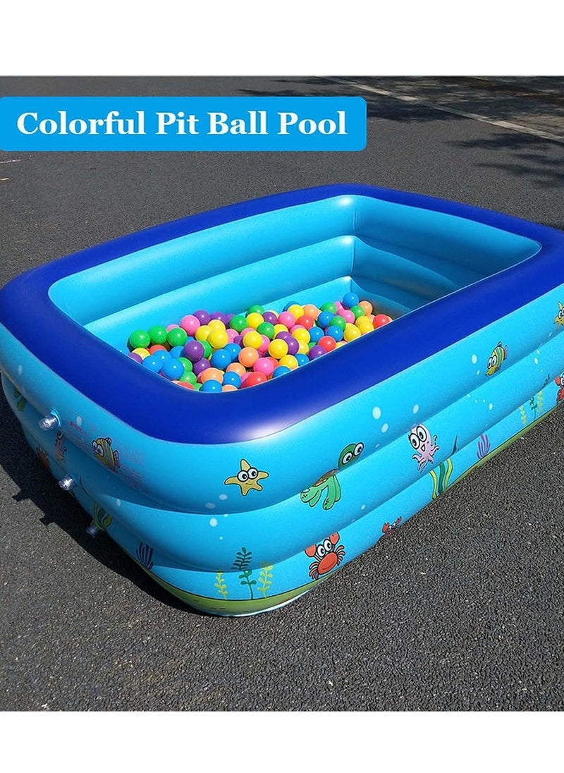 Inflatable Swimming Pool, 82Inx59Inx23In, Family Pool, Paddling Pool for Children, Inflatable Swimming Pools, Rectangular Family Pool, for Indoor, Backyard, Garden, Outdoor, Water Parties