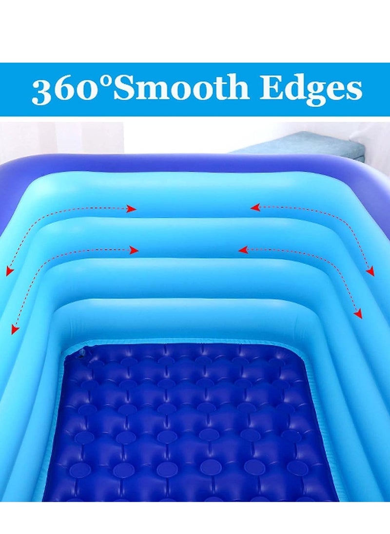 Inflatable Swimming Pool, 82Inx59Inx23In, Family Pool, Paddling Pool for Children, Inflatable Swimming Pools, Rectangular Family Pool, for Indoor, Backyard, Garden, Outdoor, Water Parties