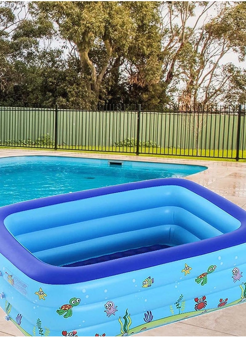 Inflatable Swimming Pool, 82Inx59Inx23In, Family Pool, Paddling Pool for Children, Inflatable Swimming Pools, Rectangular Family Pool, for Indoor, Backyard, Garden, Outdoor, Water Parties