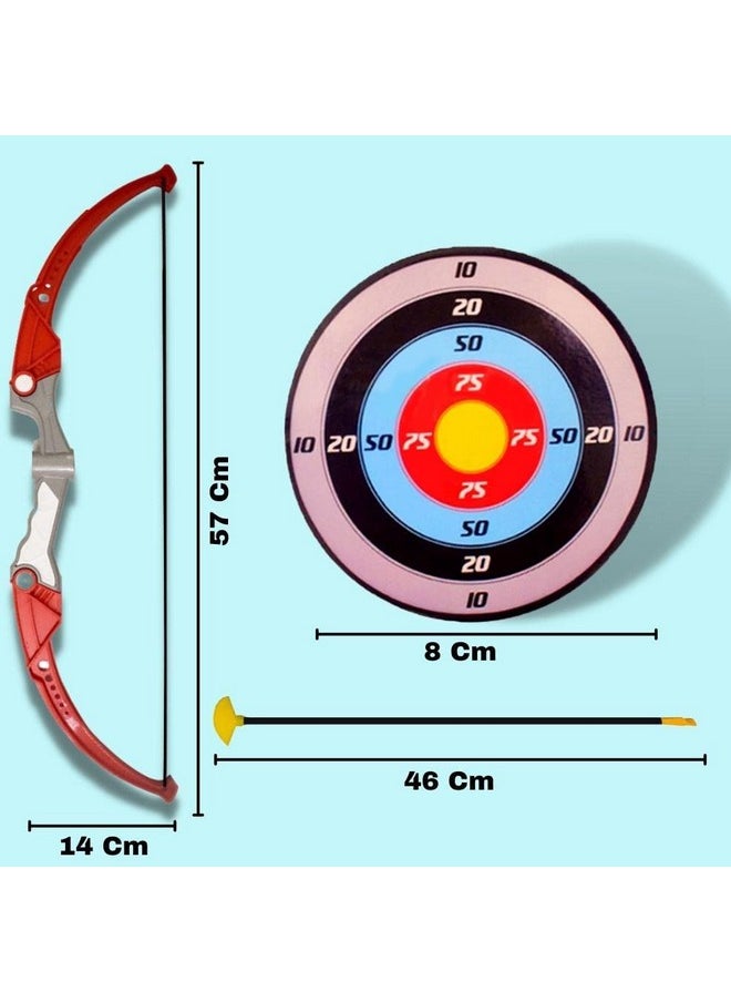 Storio Outdoor Toys Bow and Arrow Archery Set Toy Set with Target Board - Dhanush Baan for Kids Girls Boys, Multicolor