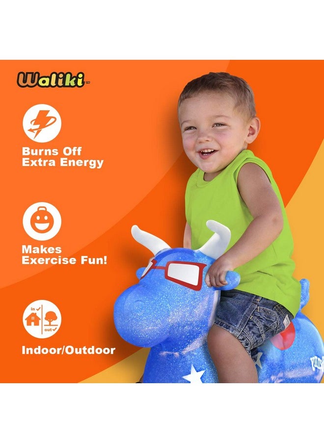 WALIKI Bouncy Horse Hopper | Benny The Jumping Bull Inflatable Hopping Pony for Toddlers