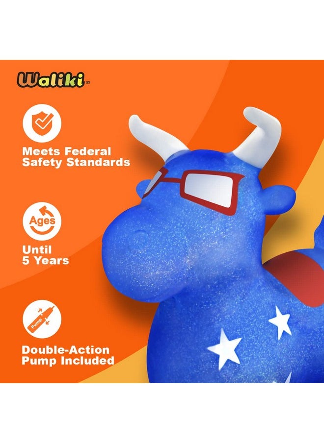 WALIKI Bouncy Horse Hopper | Benny The Jumping Bull Inflatable Hopping Pony for Toddlers