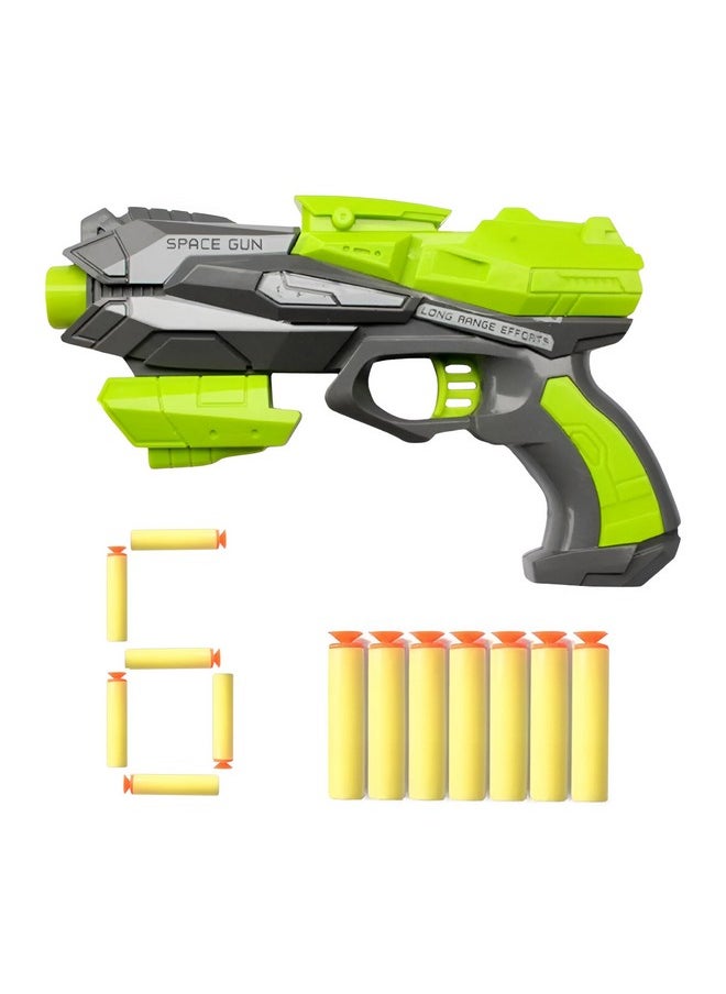 Toyshine Thunder Strike Load and Shoot Gun Toy with 6 Safe Foam Darts Safe and Long Range Target Shooting Shot Gun for Boys Girls 4+ Year, Green