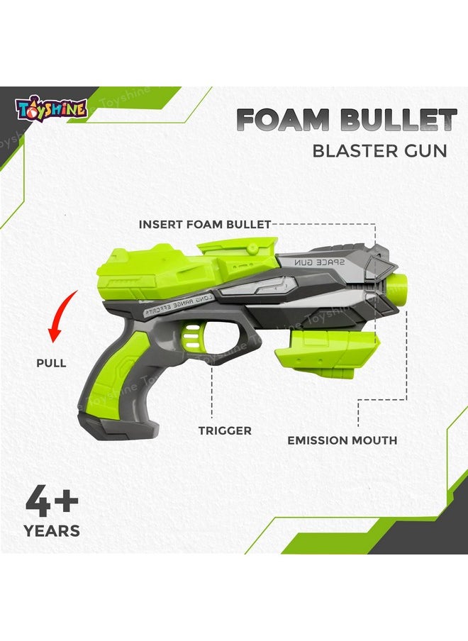 Toyshine Thunder Strike Load and Shoot Gun Toy with 6 Safe Foam Darts Safe and Long Range Target Shooting Shot Gun for Boys Girls 4+ Year, Green