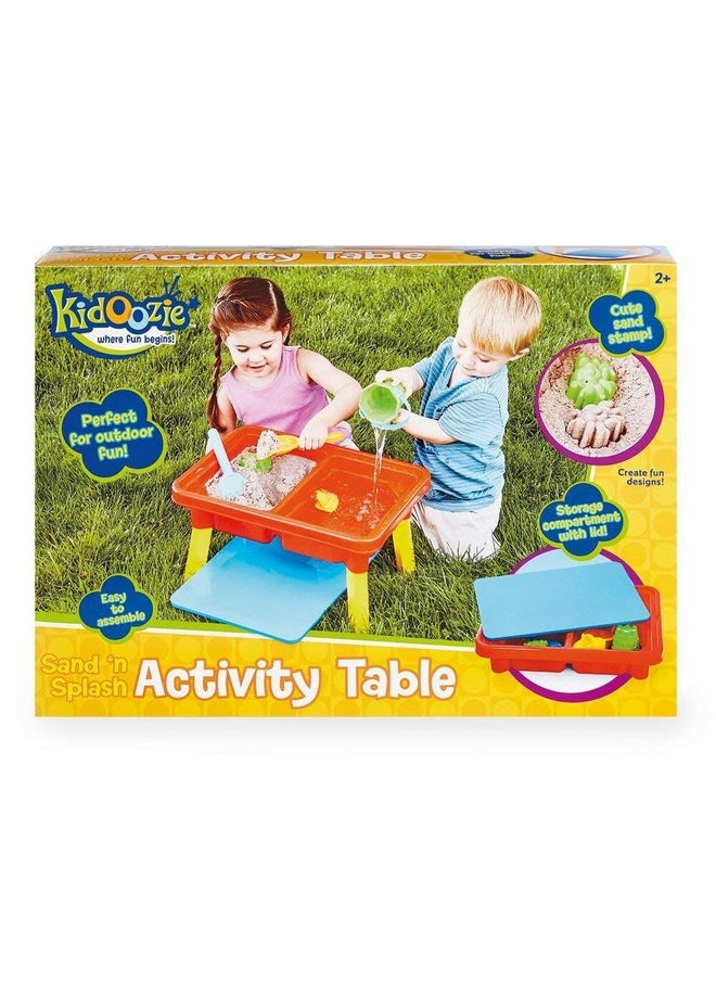 Toddler Sensory Kids Table with Lid | Sensory Bin | Kidoozie | Mega Block Compatible Lid | Indoor Outdoor Use , Red, G02521 17 x 12.5 x 11 inches