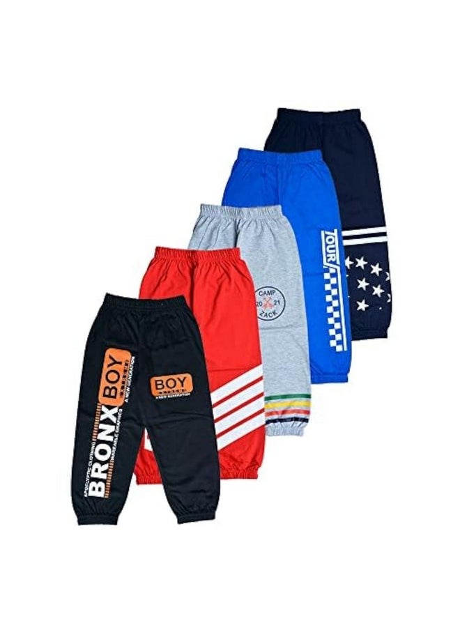 T2F Boy's Regular Fit Cotton Track Pants (BYSTRK22_Multicolor_3-4ears_Multicolor_3 Years-4 Years)