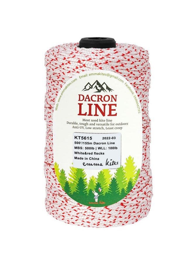emma kites 500LB 500Ft Braided Kite String Dacron Polyester Cord Spool Kite Line for Large Kite Flying Outdoor Tactical Craft Low Stretch Heavy Duty