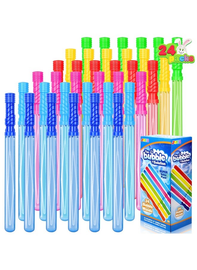 JOYIN 24 Pack 14.6’’ Big Bubble Wands Bulk (2 Dozen) for Summer Toy, Outdoor/Indoor Activity Use, Easter, Bubbles Party Favors Supplies for Kids