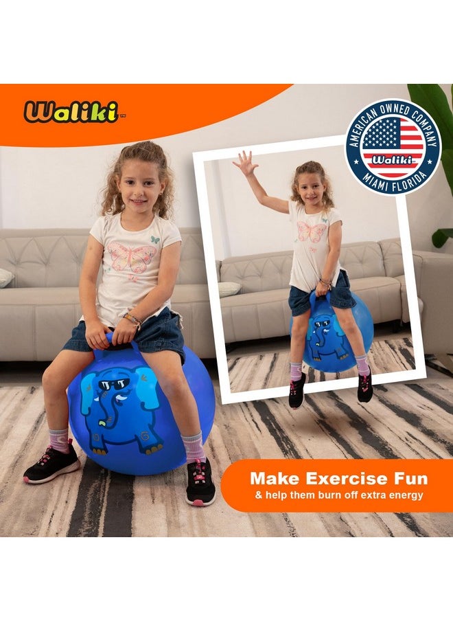 WALIKI Hopper Ball Toy for Boys and Girls Ages 3-6 | Hippity Hop Jumping Ball | Cool Birthday Gift | Blue | 18