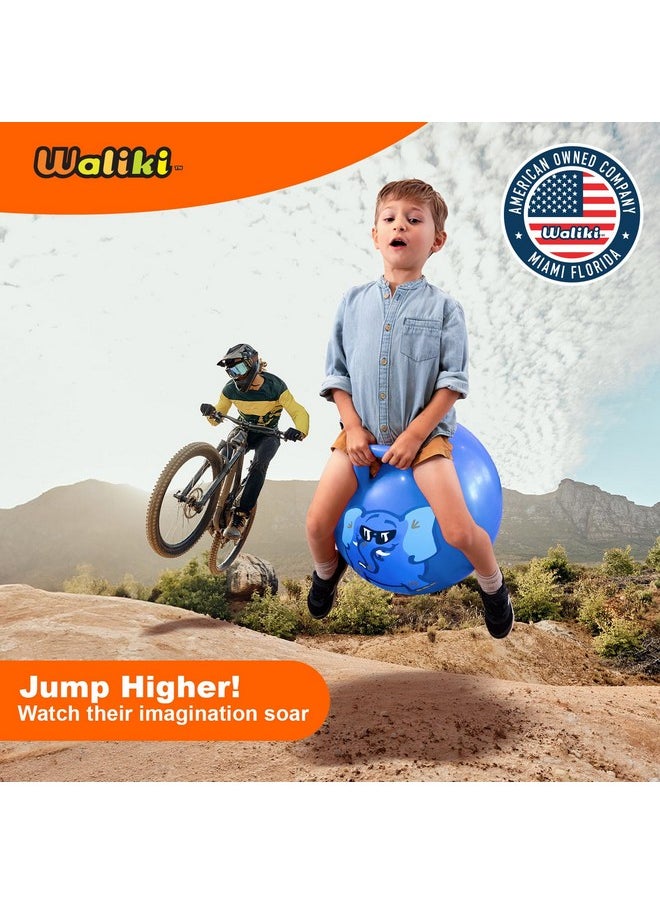 WALIKI Hopper Ball Toy for Boys and Girls Ages 3-6 | Hippity Hop Jumping Ball | Cool Birthday Gift | Blue | 18
