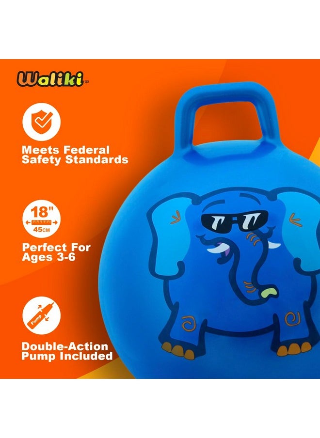 WALIKI Hopper Ball Toy for Boys and Girls Ages 3-6 | Hippity Hop Jumping Ball | Cool Birthday Gift | Blue | 18