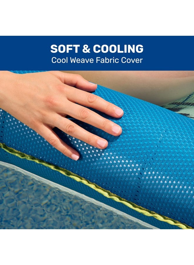 Aqua Comfort Pool Float Lounge - Inflatable Pool Floats for Adults with Headrest and Footrest - Bubble Waves