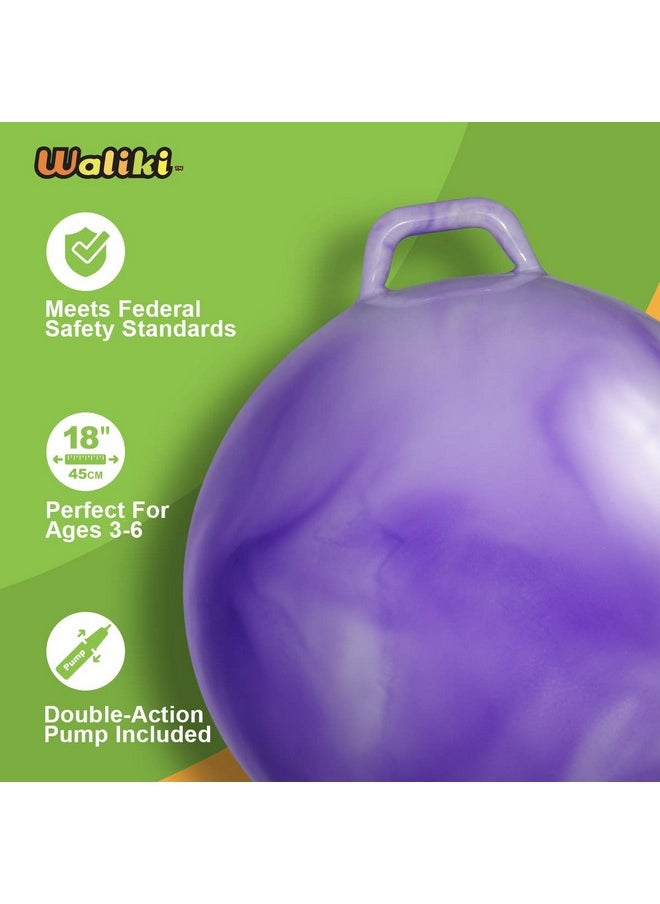 WALIKI Hopper Ball Toy for Girls 3 4 5 or 6 Years Old | Hippity Hop Ball | Jumping Hopping Ball | Cool Birthday Gift | Purple | 18