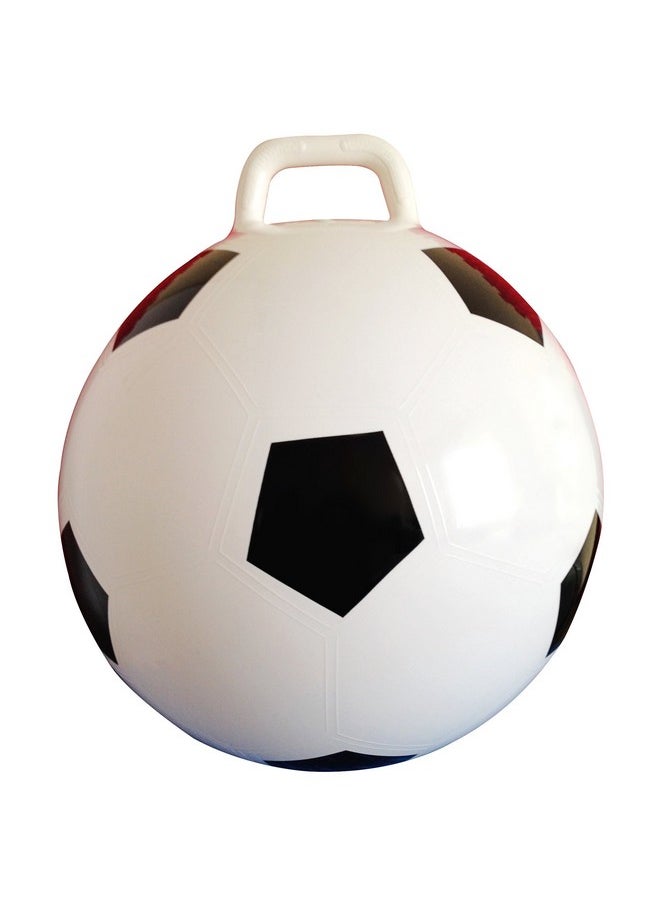 AppleRound Space Hopper Ball with Pump in Soccer Ball Style, 15in / 38cm Diameter for Ages 3-5, Kangaroo Bouncer, Hoppity Hippity Hop Ball, Sit-on Bouncy Ball with Handle