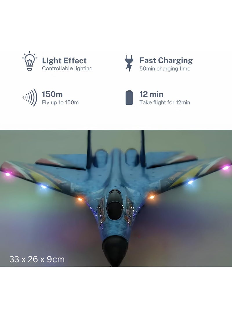 SU-27 Aircraft Radio Controlled Fighter Plane – RC Toy for Kids, Boys & Girls, Battery Charger, Light Effects, Indoor & Outdoor Fun, Beginner-Friendly