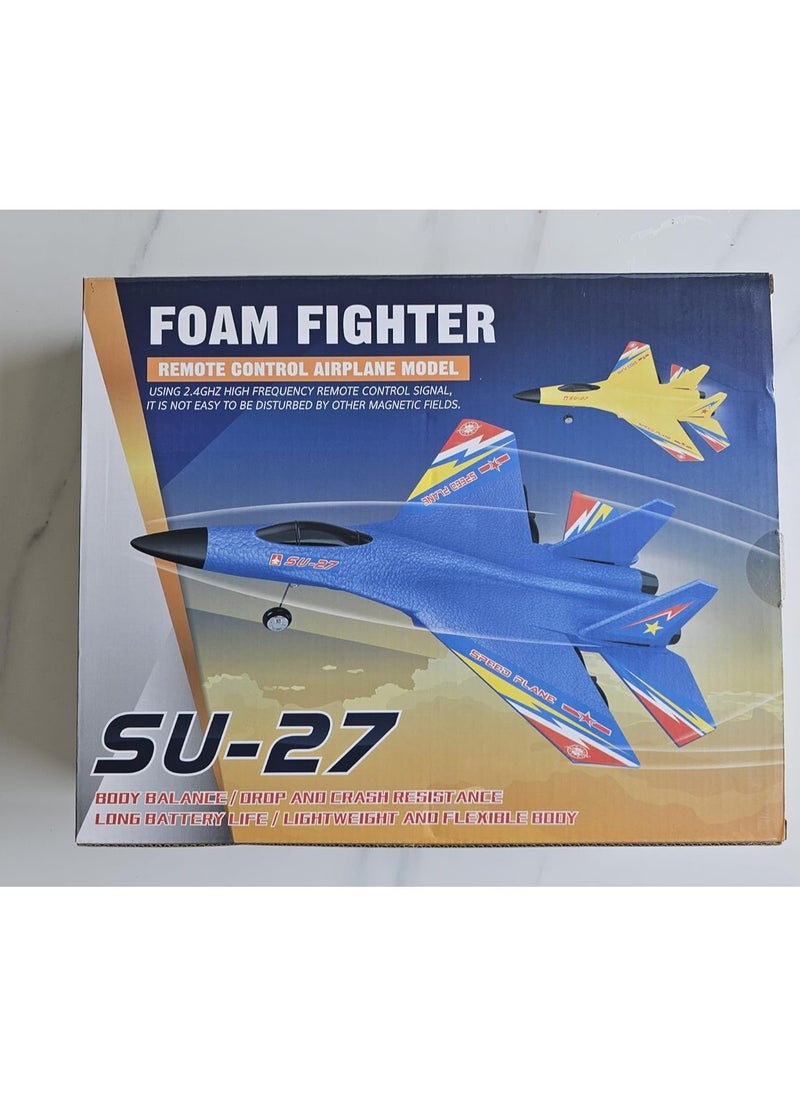 SU-27 Aircraft Radio Controlled Fighter Plane – RC Toy for Kids, Boys & Girls, Battery Charger, Light Effects, Indoor & Outdoor Fun, Beginner-Friendly