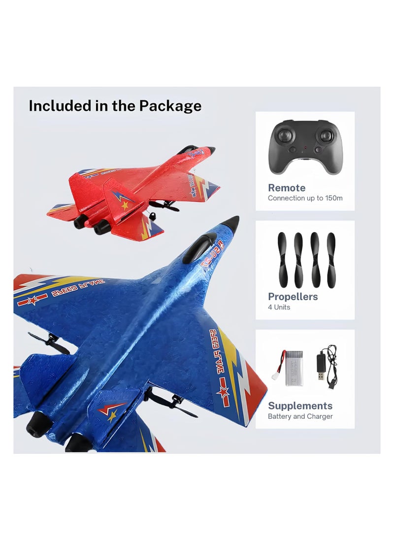 SU-27 Aircraft Radio Controlled Fighter Plane – RC Toy for Kids, Boys & Girls, Battery Charger, Light Effects, Indoor & Outdoor Fun, Beginner-Friendly