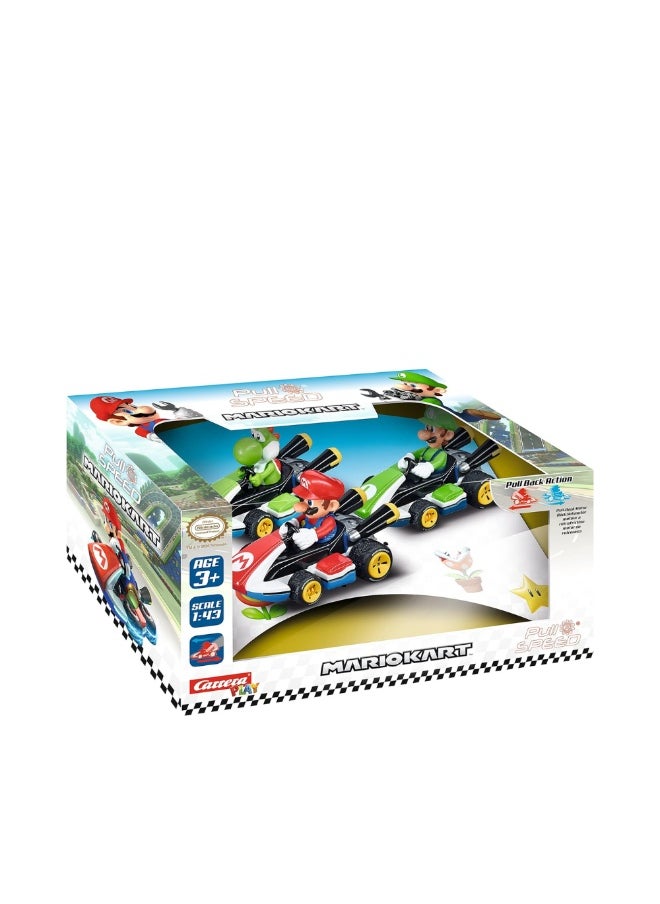 Super Mario MARIO KART PULL N SPEED TRIPLE PACK By Carrera