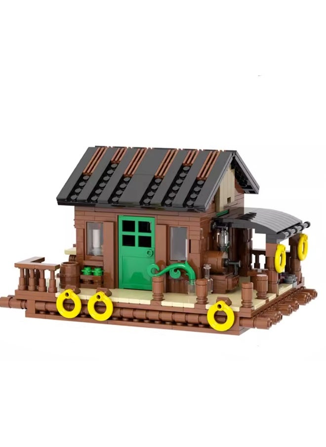 Creative Children's City Family Series Small Particle Puzzle Building Block Toys(Fisherman's Hut 732 PCS)