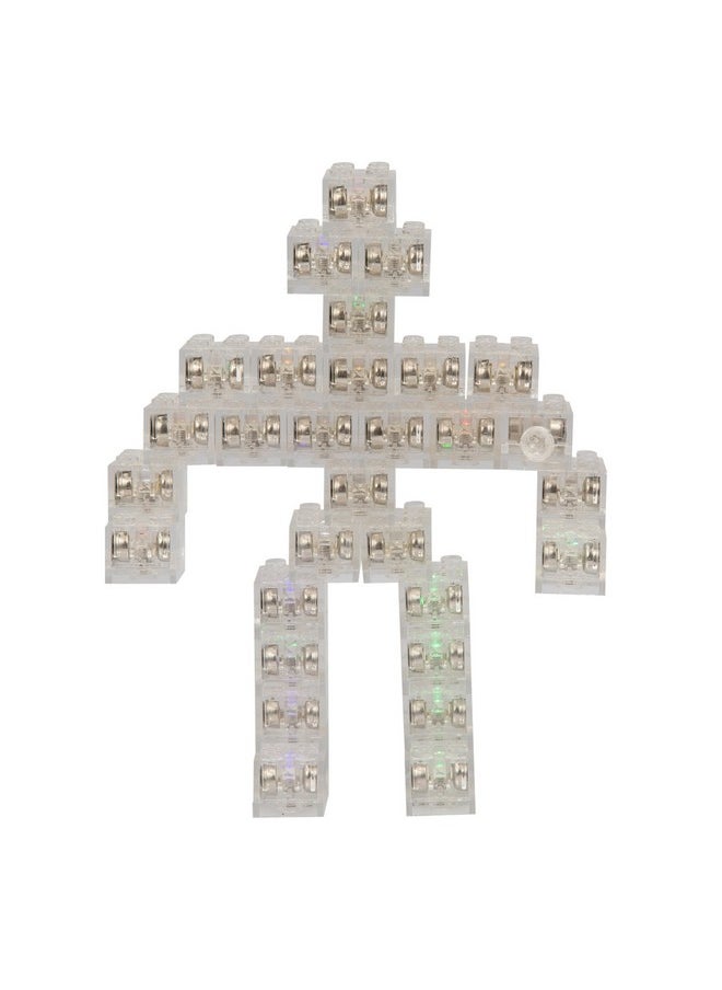 SCS Direct Light Up Building Blocks Bricks with On/Off Switch and Dim Ability- 40pc Multicolor Lights- Compatible and Fits Tightly with All Major Brands, Great for Activity Table & Projects, Xmas Gift