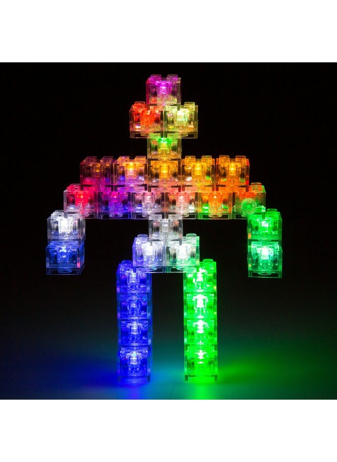 SCS Direct Light Up Building Blocks Bricks with On/Off Switch and Dim Ability- 40pc Multicolor Lights- Compatible and Fits Tightly with All Major Brands, Great for Activity Table & Projects, Xmas Gift